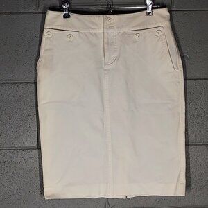 Lauren Ralph Lauren White Stretch Denim Pencil Skirt - Size 2